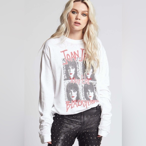 Joan Jett And The Blackhearts Fitted Sweatshirt by Recycled Karma, size S - Picture 2 of 8